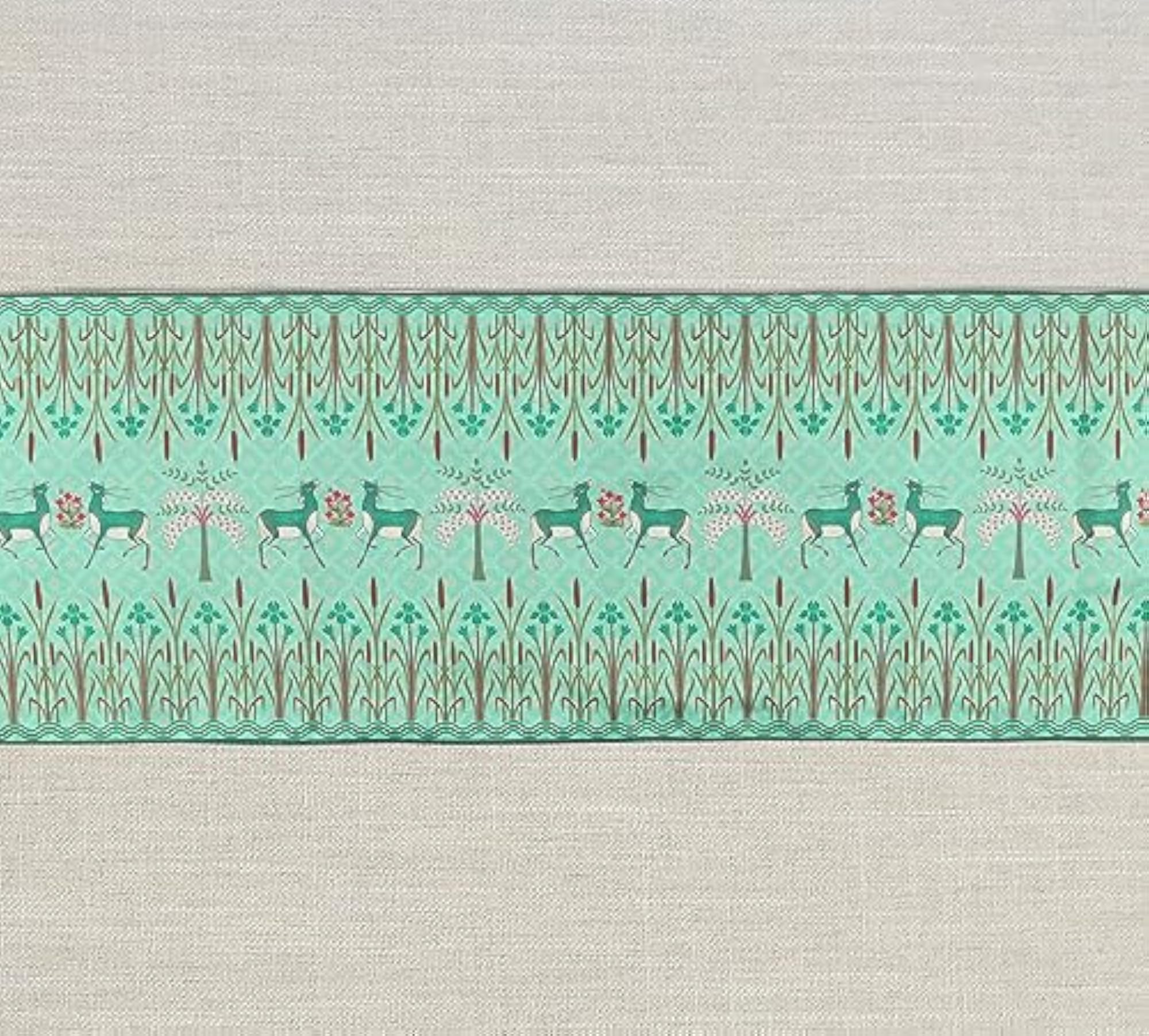 Mirroring Deer Garden Printed Blended Canvas Table Runner